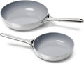 Caraway Fry Pan Duo - Nonstick Ceramic Frying Pan (8" & 10.5”) - Non Toxic, PTFE & PFOA Free - Oven Safe & Compatible with All Stovetops (Gas, Electric & Induction) - Gray