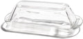 Glass Butter Dish Butter Keeper and Butter Holder for Fridge Butter Dish with Lid for Countertop Vintage Container for Counter Butter Tray with cover (Clear-7)