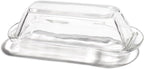 Glass Butter Dish Butter Keeper and Butter Holder for Fridge Butter Dish with Lid for Countertop Vintage Container for Counter Butter Tray with cover (Clear-7)