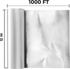 Aluminium Foil 12''x1000 Sq.Ft for Food, Heavy Duty Tin Foil Roll, Non-Stick Disposable Food Wrapping for Restaurant,BBQ,Roasting