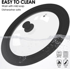 Universal Lid for Pots, Pans and Skillets, Tempered Glass Lid fit 10", 11", 12" Skillets, Pots, Frying Pans, Cast Iron, Crock Pot and Other Glass Covers Replacement