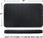 Silicone Dish Drying Mat for Multiple Usage,Easy clean,Eco-friendly,Heat-resistant Silicone Mat for Kitchen Counter or Sink,Refrigerator or Drawer Liner Black 3XL 28 inches x 18 inches