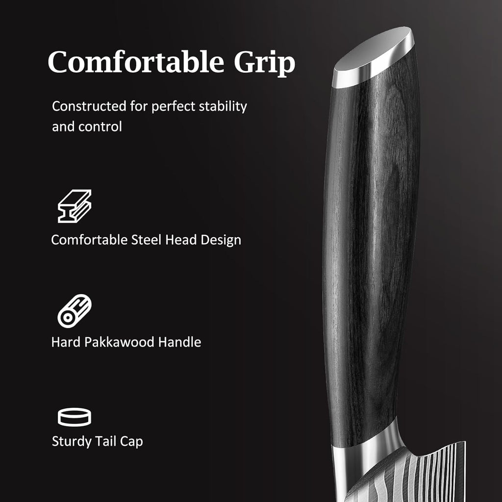 HOSHANHO 3 Pieces Knife Set, Professional High Carbon Powder Steel Kitchen Knife Set, Ultra Sharp Knives Set for Kitchen with Elegant Gift Box