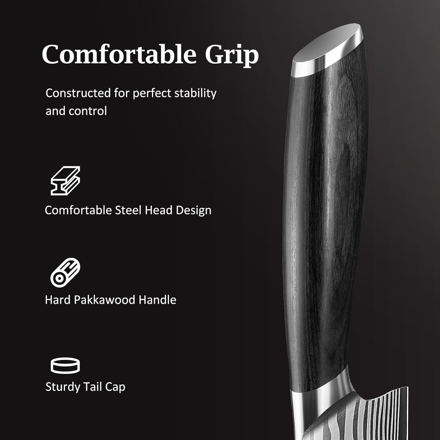 HOSHANHO 3 Pieces Knife Set, Professional High Carbon Powder Steel Kitchen Knife Set, Ultra Sharp Knives Set for Kitchen with Elegant Gift Box