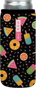 Sok It CanSok Sleeve for Beer & Soda Insulated Neoprene Cover (Summer Sweets, 12oz Slim Can Sleeve)
