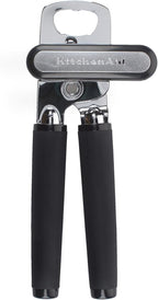 KitchenAid Classic Multifunction Can Opener and Bottle Opener Easy to Use, Razor Sharp Stainless Steel Cutting Wheel, Soft Ergonomic Handles, Soft Black