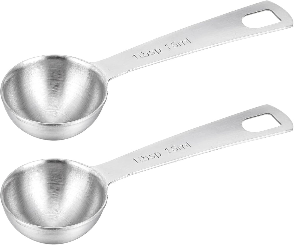 2 Pcs Measuring Spoons Tablespoon Measuring Spoon 1 Tbsp (3 tsp | 15 ml |15 cc| 0.5 oz) Mini Spoons Stainless Steel Measuring Spoons for Kitchen Cooking Spoon(Silver)