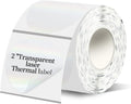 2''Transparent Laser Thermal Label,Round Self-Adhesive Direct Thermal Label,Thermal Stickers for DIY Logo Design,Name Tag (300/Roll