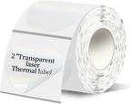 2''Transparent Laser Thermal Label,Round Self-Adhesive Direct Thermal Label,Thermal Stickers for DIY Logo Design,Name Tag (300/Roll