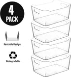 Clear Storage Bins, Pantry Organizers and Storage Containers Fridge Organizer Bins Kitchen Organization Cabinet Organizer Bin for organizing Cleaning Supplies Home Kitchen Refrigerator Containers