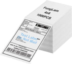 FungLam 4"x6" Shipping Labels, Fanfold, Adhesive - 1000 Direct Thermal Printer Labels