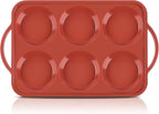 JOERSH 4 Inch Jumbo Silicone Muffin Top Pan with Metal Frame, Non Stick Silicone Egg Mold for Oven, Large Whoopie Pie Baking Pan for English Muffin, Breakfast Sandwich, Egg Bite, Hamburger Bun Tart