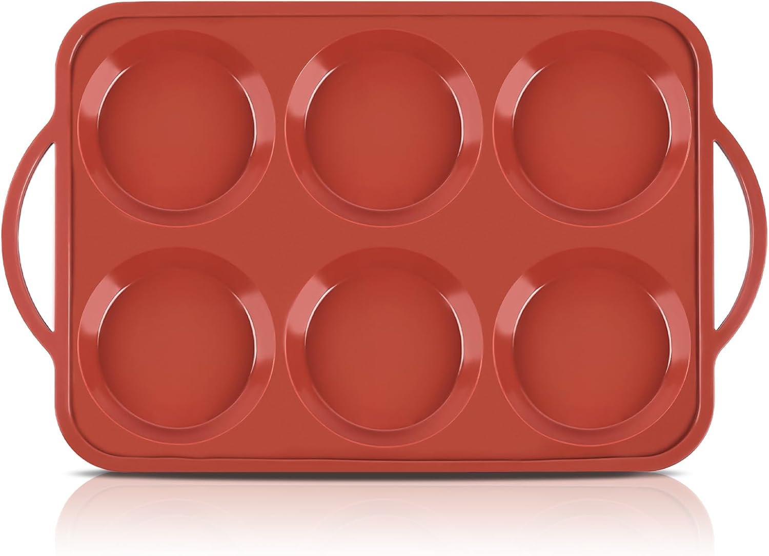 JOERSH 4 Inch Jumbo Silicone Muffin Top Pan with Metal Frame, Non Stick Silicone Egg Mold for Oven, Large Whoopie Pie Baking Pan for English Muffin, Breakfast Sandwich, Egg Bite, Hamburger Bun Tart