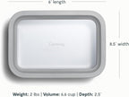 Caraway 2pc Glass Food Storage Set - 6.6 Cup Food Containers (2) - Ceramic Coated - Non Toxic, Non Stick Lunch Box with Lids. Dishwasher, Oven, & Microwave Safe - Gray