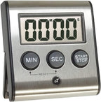 Elegant Digital Kitchen Timer - Stainless Steel Model eT-23, Super Strong Magnetic Back, Loud Alarm, Large Display, Auto Memory, Auto Shut-Off by eTradewinds