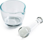 8oz Glass Mortar and Pestle Bowl, Medicine Grinder and Mixer for Pharmacy or Science Lab