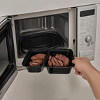 100pc 28 Oz 2-Grid Meal Prep Containers disposable, Plastic Food Take Out Containers With Lid, Take Out Containers Disposable, Reusable food storage containers,Microwave Freezer Dishwasher Safe