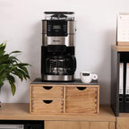 Capsules Coffee Storage Drawer for Pod K-cup Holder - Counter Organizer for Kitchen Utensil Storage - Wood Desktop Coffee Brewer Accessories Stand CF2D3C-LT