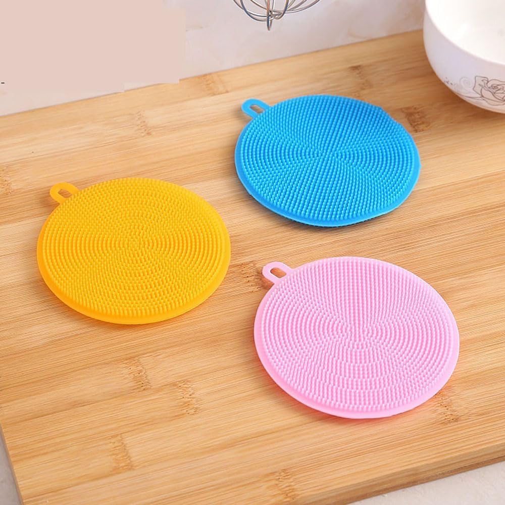 7 PCS Silicone Dish Scrubber, Kitchen Sponges, Silicone Sponge,Dish Brush, Dish sponges, Silicone Sponge Dish Sponges, Kitchen Sponge Double Sided Cleaning Sponges (multicolour)