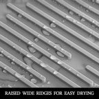 Dish Mat Silicone Dish Drying Mats Works For Drying Stemware Cocktail Glasses Silverware Pots Pans Knives and Dish Rack for Kitchen Counter Sink Bar Pads Easy to Clean (Gray)
