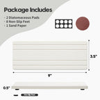 2PCS Diatomite Quick Stone Drying Tray Mat for Bathroom & Kitchen Counter, Instant Dry Water Absorbent Drink Bar Coaster,Vanity Sink Caddy Organizer,Dish Soap Sponge Holder, White,9"x3.5"