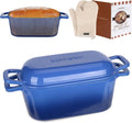 Enameled Dutch Oven for Sourdough Bread Baking, 3.6QT Oval Cast Iron Bread Pan with Lid