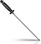 Utopia Kitchen 08 Inch Honing Steel Knife Sharpening Steel Sharpening Rod Black