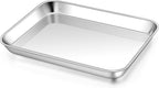 Homikit 1 Pack Baking Sheet, 9 x 7 Inches Stainless Steel Cookie Tray for Baking Cooking Toasting, Mini Metal Toaster Oven Baking Pan Non Stick, Rustproof & Mirror Finish, Dishwasher Safe