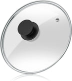 Wadaza Pan Lid 9.5 Inch - Tempered Glass Pot Lid - Oven Safe Replacement Glass Lid for Frying Pan Wok Pot Skillet
