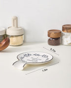 Ceramic Spoon Rest, Cute Spoon Holder for Stove Top and Kitchen Counter, Large Size Utensil Rest for Ladles, Modern Farmhouse Kitchen Decorative