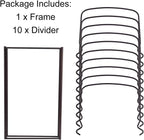 Toplife 10+ Bakeware Organizer Rack for Kitchen Bakeware, Cookware, Dinnerware, Cutting Boards, Plates, Pot and Pan Lids (Brown)
