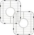 Bottom of Sink Protector Rack, Stainless Steel 13.2"x11.6" Sink Grid Dish Drying Rack Grate with Center Drain Hole 2 Packs