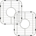 Bottom of Sink Protector Rack, Stainless Steel 13.2"x11.6" Sink Grid Dish Drying Rack Grate with Center Drain Hole 2 Packs