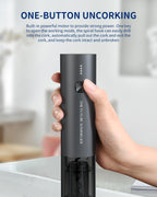CIRCLE JOY Rechargeable Electric Wine Opener Set 7-in-1 Aluminum Alloy Wine Gift Set with Electric Corkscrew, Foil Cutter, Wine Pourer, Charging Base, Vacuum Pump and 2 Wine Stoppers