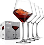 Wine Glasses,White Red Wine Large Glasses Set of 4,Lead-Free Premium Crystal Clear Glass,Hand Blown Italian Style Burgundy Long Stem Wine Glasses,Great Gift Packaging(23oz,4pack)