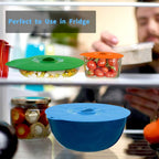 Silicone Lids Covers - Microwave Food Cover for Bowls,Cups,Pots,Pans Food Safe BPA Free Silicone Bowl Covers Easy to Clean and Storage
