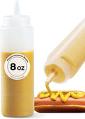 Restaurantware-8 Ounce Condiment Squeeze Bottle, 1 With Lid Plastic Squeeze Bottle - Precison Dispensing Tip, Flexible, Clear Plastic Squeeze Bottle For Sauces, For Sauces, Spreads, Or Condiments,