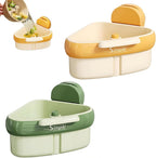 Suction Cup Sink Corner Rack, Curetoaway Corner Sink Strainer, Sink Trash Catcher, Plastic Triangular Baskets Corner Hanging, Rust Resistant, for Kitchen Food Waste (Yellow+Green)