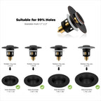 Hibbent All Metal Universal Bathroom Sink Stopper for 1.1''~2.3'' Basin, Pop Up Sink Drain Strainer, Brass Bullet Core Push Type Stopper, Stainless Steel Anti Clogging Drain Filter, Oil-Rubbed Bronze