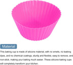 uxcell 42Pcs Silicone Cupcake Liners, Non-Stick Baking Cups, for Cooking Eggs, Baking Muffins and Make a Cake(Rose Red)