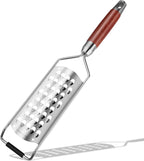 KULUNER Professional-Grade Lemon Zester with Ultra-Coarse Blades, Heavy-Duty Cheese/Vegetable Grater, Solid Wood Handle Design - Rust-Resistant Durable, Essential Kitchen Tool (B1)