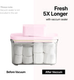 Premium Airtight Food Storage Containers ROSE 8P/SET, 6pcs Container, 1pcs Water Pitcher and Vacuum Sealer. Patented Double Silicone Lining, 100% Leak Proof, BPA-FREE