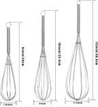 Mini Whisk - 10-Inch Professional Heavy-Duty 304 Stainless-Steel Wire Whisk for Cooking, Baking & Mixing (Silver Spiral Handle) - Perfect for Sauces, Batter, Eggs & Creams