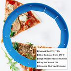 Adjustable Pie Crust Shields Baking Protectors, Silicone Cover Ring Fits 8-11.4 Inch Pies, Baking Pie Pizza Crust Shield Protector Cover for Edges (Blue-1pcs)