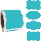SALEMAR 2" x 3" Cyan Blue Sticker Labels, 200PCS Self-Adhesive Write On Tags for Essential Oil, Bottles, Food, Jars, Canning, Christmas (Cyan Blue)