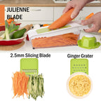 Cheese Grater with Container,5 In 1 Mandoline Slicer for Kitchen,Multi Purpose Vegetable Slicer, Easy to Clean Vegetable Chopper,Cheese Shredder,Julienne Slicer and Peeler