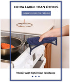 Joyhalo 4 Pack Pot Holders for Kitchen,Cotton Oven Holder with Great Heat Resistance,Non Slip Hot Pads for Kitchen Clearance,Dark Blue
