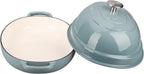 Enameled Oval Cast Iron Dutch Oven Pot with Lid, Bread Dutch Oven for Sourdough Bread Baking, 6QT, Seasalt