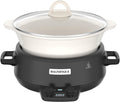 MAGNIFIQUE 5 Quart Programmable Slow Cooker with Auto Warm Setting, Glazed Ceramic Liner, Kitchen Small Appliance for Family Dinners, Black