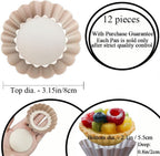 DATANYA Mini Tart Pans Removable Bottom 3 Inch, Carbon Steel Nonstick Quiche Pan Pie Tart Tin Mold, 0.8inches High for Baking Tartlets, Pies, Cakes, Cupcakes - Premium Champagne Gold 12PCS